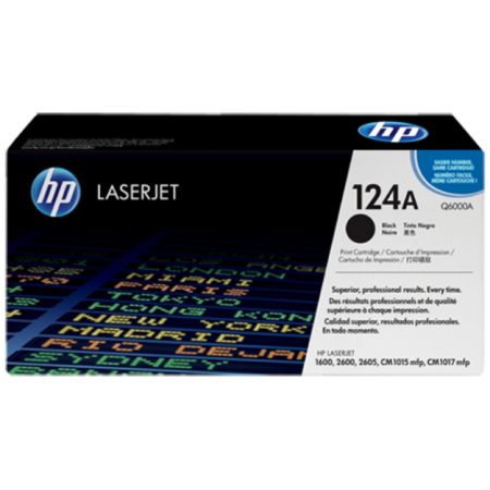 Toner HP LaserJet Original 124A Preto (Q6000A)