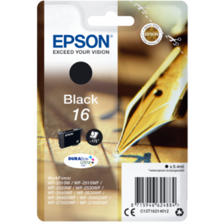 Tinteiro Epson 16 Preto Original Série Caneta e Palavras Cruzadas (C13T16214010)