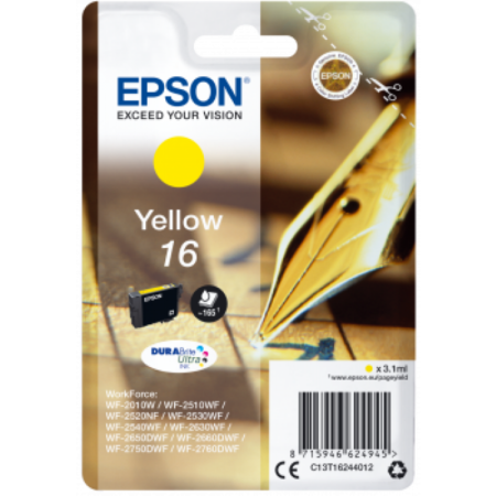 Tinteiro Epson 16 Amarelo Original Série Caneta e Palavras Cruzadas (C13T16244012)