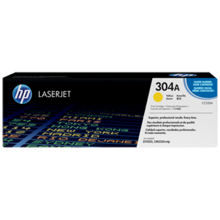 Toner HP LaserJet Original 304A Amarelo (CC532A)
