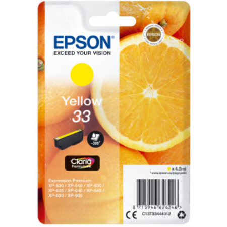 Tinteiro Epson 33 Amarelo Original Série Laranjas (C13T33444012)
