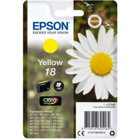Tinteiro Epson 18 Amarelo Original Série Margarida (C13T18044012)