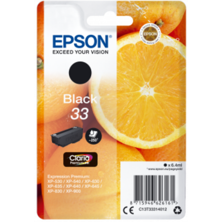 Tinteiro Epson 33 Preto Original Série Laranjas (C13T33314012)
