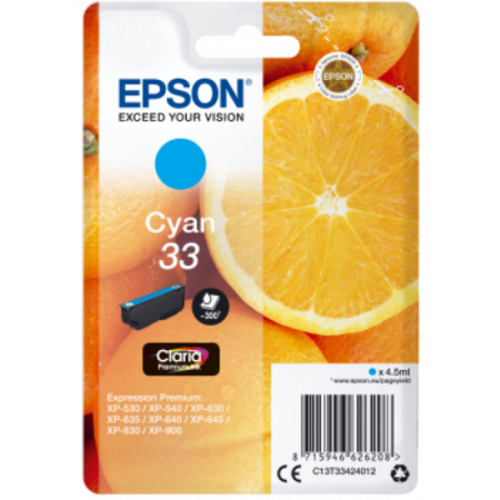 Tinteiro Epson 33 Azul Original Série Laranjas (C13T33424012)