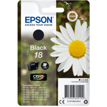 Tinteiro Epson 18 Preto Original Série Margarida (C13T18014012)