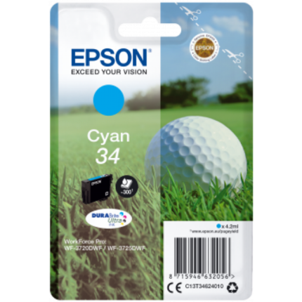 Tinteiro Epson 34 Azul Original Série Bola de Golfe (C13T34624010)