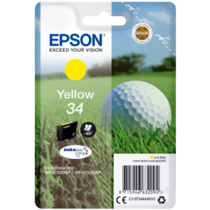 Tinteiro Epson 34 Amarelo Original Série Bola de Golfe (C13T34644010)