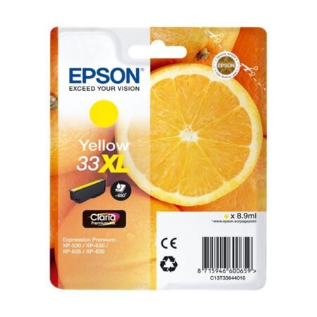 Tinteiro Epson Original 33XL Amarelo, T3364