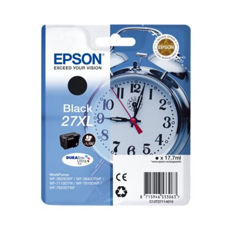 Tinteiro Epson 27XL Preto Original Série Despertador (C13T27124012)