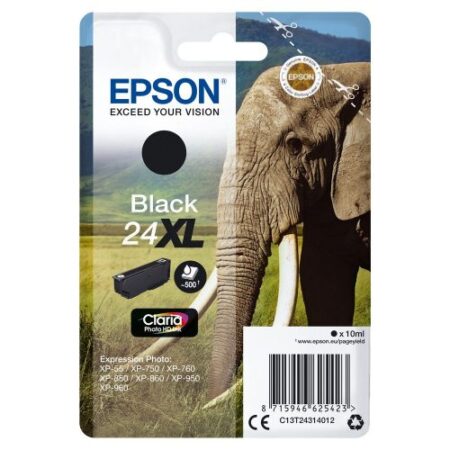Tinteiro Epson 24XL Preto Original Série Elefante (C13T24314010)