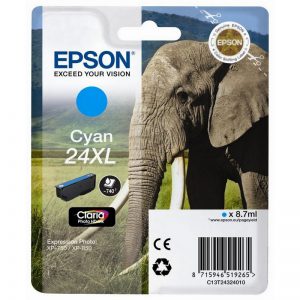 Tinteiro Epson 24XL Azul Original Série Elefante (C13T24324010)