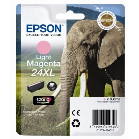 Tinteiro Epson 24XL Magenta Claro Original Série Elefante (C13T24364010)