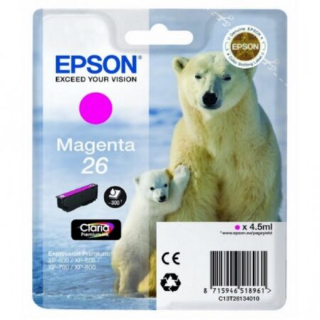 Tinteiro Epson 26 Magenta Original Série Urso (C13T26134010)