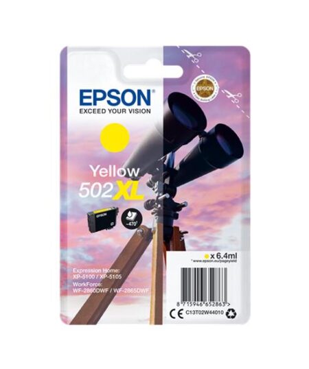 Tinteiro Epson 502XL Amarelo Original Série Binóculos T02W4 (C13T02W44010)