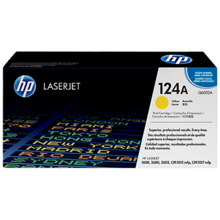 Toner HP LaserJet Original 124A Amarelo (Q6002A)