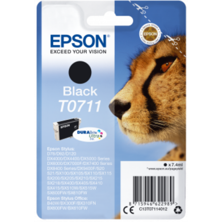 Tinteiro Epson T0711 Preto Original Série Chita (C13T07114012)