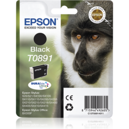 Tinteiro Epson T0891 Preto Original Série Macaco (C13T08914011)